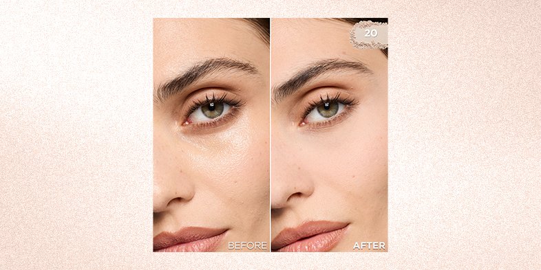 Before and after using product to reduce smile lines